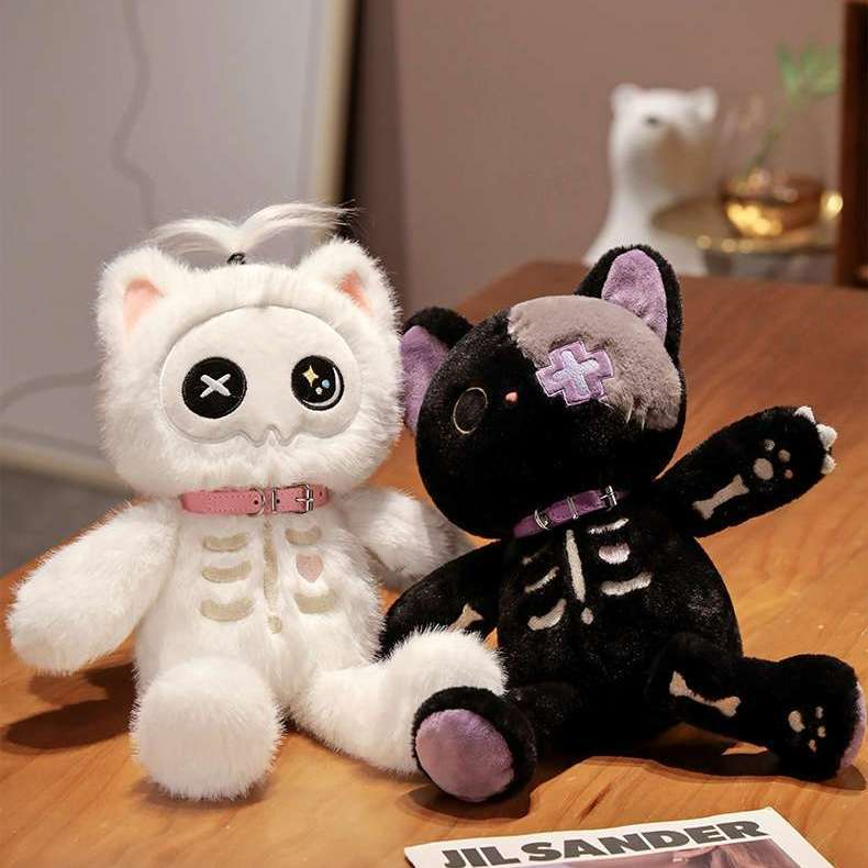 Emo Cute Skeleton Cat Plush