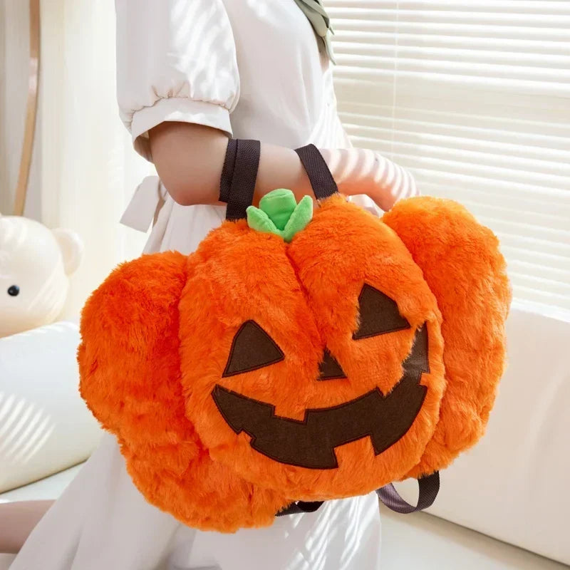 Adorable Pumpkin-Shaped Plush Backpack
