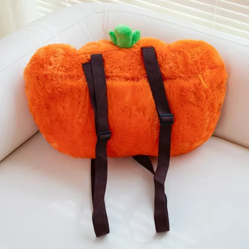 Adorable Pumpkin-Shaped Plush Backpack