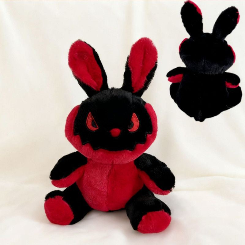Goth Black and Red Bunny Plush