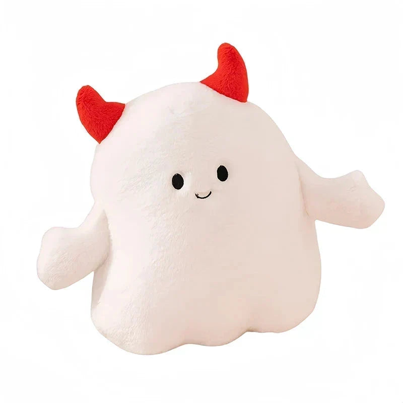 Adorable Smiling Pumpkin Ghost Plush for Halloween Fun!